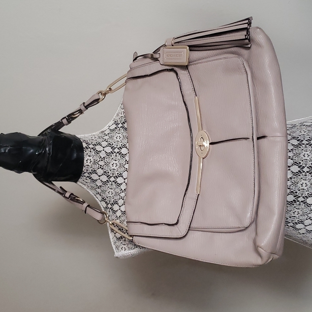HP. Coach 28219 Madison Pinnacle Large Textured Leather Satchel - Picture 11 of 16